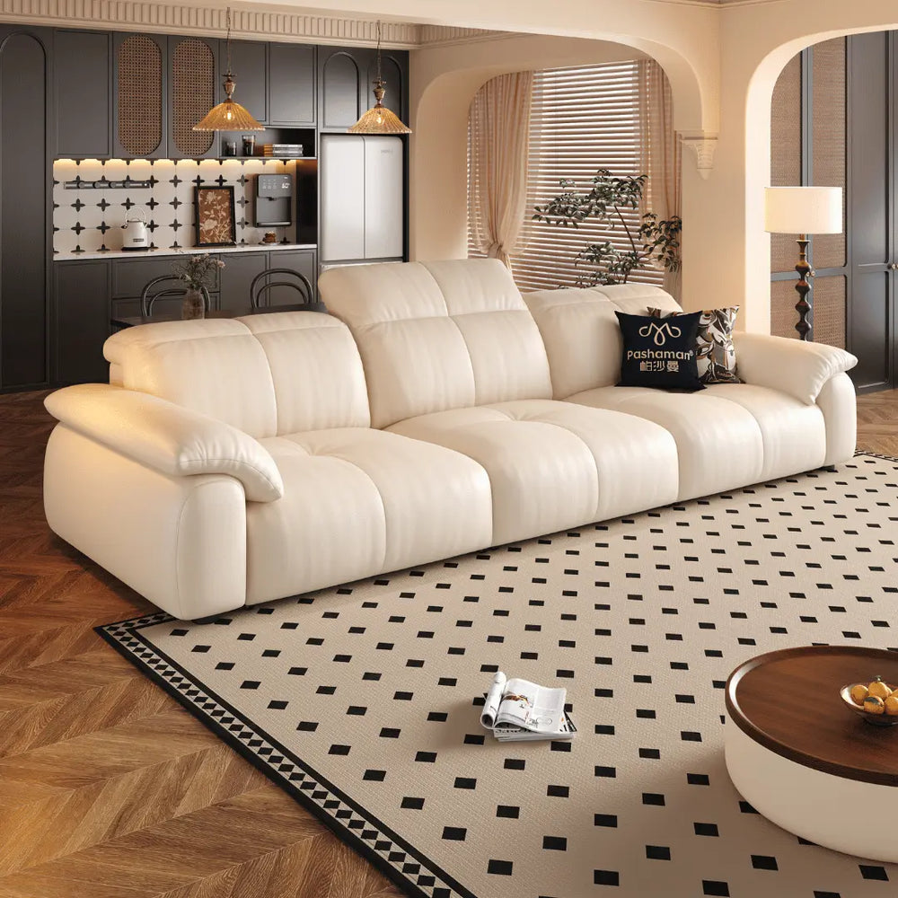 Wriggs Leather Electric Sofa Bed (Water Repellent & App + Remote Control) - Esteller