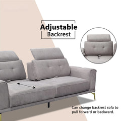 Ceyra Fabric Adjustable Headrest Sofa (Pet Friendly & Easy Clean) - Esteller