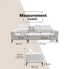 Shoalis Fabric Adjustable Backrest Sofa (Pet Friendly & Easy Clean) - Esteller