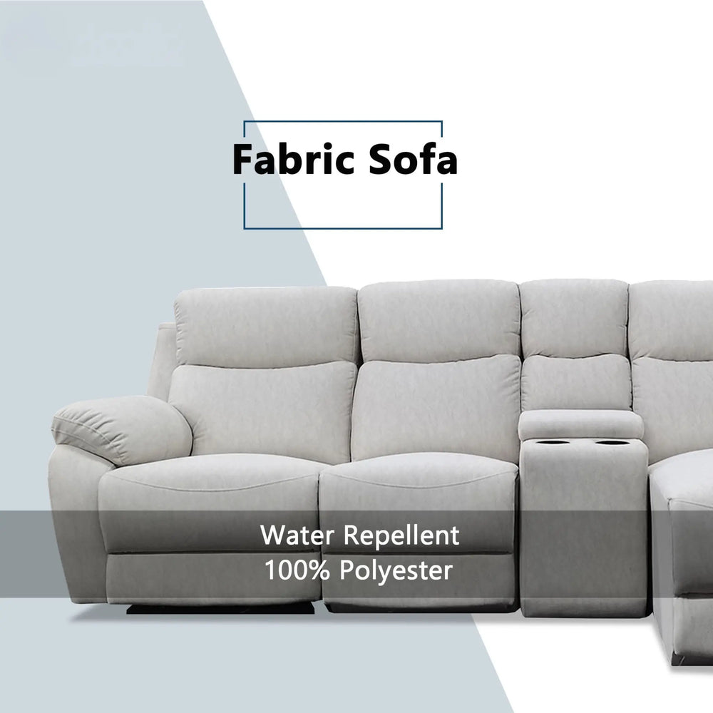 Yanor Fabric Recliner L-Shaped Sofa (Pet Friendly & Easy Clean) - Esteller