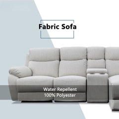 Yanor Fabric Recliner L-Shaped Sofa (Pet Friendly & Easy Clean) - Esteller