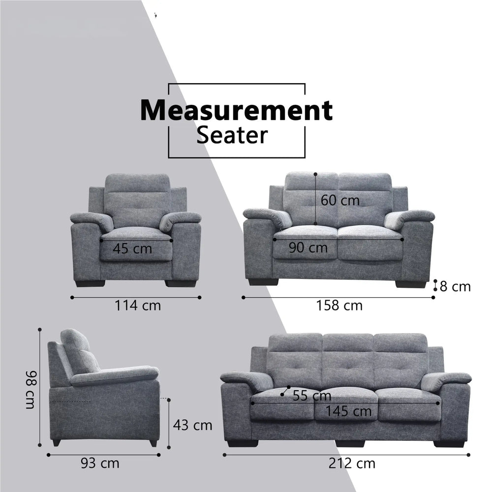 Zornel Fabric Sofa (Pet Friendly & Easy Clean) KH