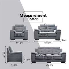Zornel Fabric Sofa (Pet Friendly & Easy Clean) KH