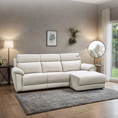 Enricus Fabric Adjustable Headrest L-Shaped Sofa (Pet Friendly & Easy Clean) - Esteller