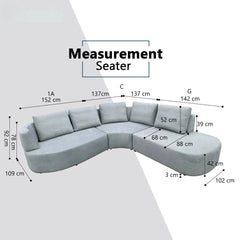 Oryx Fabric Corner Sofa (Sectional) (Pet Friendly & Easy Clean) - Esteller