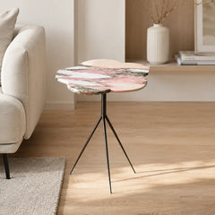 Virelune Luxury Stone Round Side Table