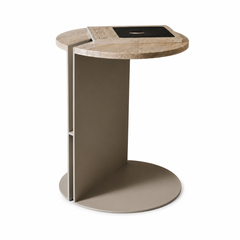 Sorvayne Luxury Stone C-Shaped Side Table