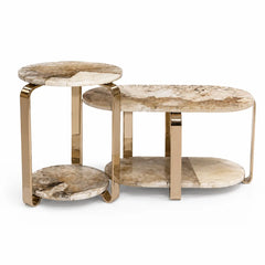 Orvenza Luxury Stone Nesting Side Tables