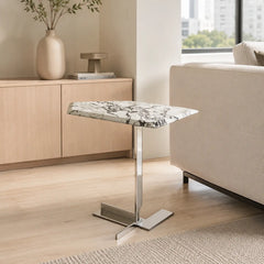 Avenza Geometric Luxury Stone Side Table
