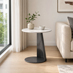 Cervano Luxury Stone Round Side Table