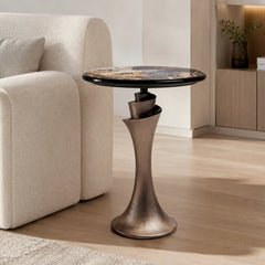 Corvessian Luxury Stone Round Side Table