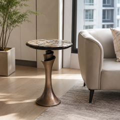 Corvessian Luxury Stone Round Side Table