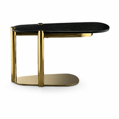 Velmire Luxury Stone Oval Side Table