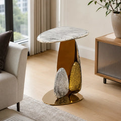 Aurevello Luxury Stone Organic Side Table