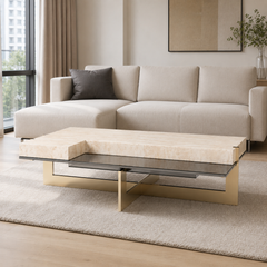 Valerisse Luxury Stone Rectangular Coffee Table
