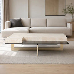 Valerisse Luxury Stone Rectangular Coffee Table