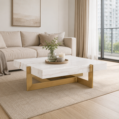 Liquefy Luxury Stone Square Coffee Table