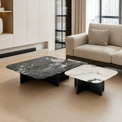 Oscar Luxury Stone Square Coffee Table Set
