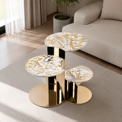 Aurestello Luxury Stone Nesting Coffee Table