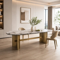 Lucca Rectangular Luxury Stone Dining Table