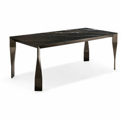 Diamora Lauren Black Gold Luxury Stone Dining Table