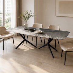 Hargrove Oreo Grey Luxury Stone Dining Table