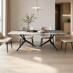 Hargrove Oreo Grey Luxury Stone Dining Table