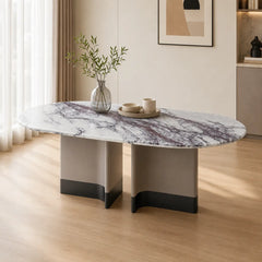 Adonelle Lilac White Luxury Stone Dining Table