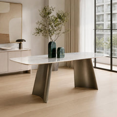 Arcavelle White Luxury Stone Dining Table
