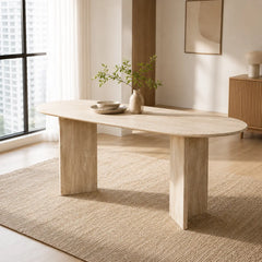 Travelle Romano Oval Travertine Dining Table