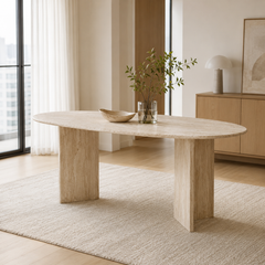Travelle Romano Oval Travertine Dining Table
