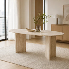 Travelle Romano Oval Travertine Dining Table