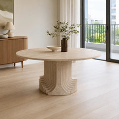 Romavelle Travertino Romano Round Dining Table