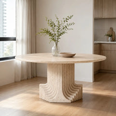 Romavelle Travertino Romano Round Dining Table