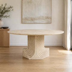 Romavelle Travertino Romano Round Dining Table