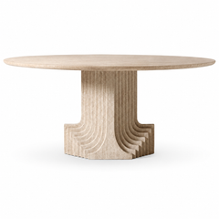 Romavelle Travertino Romano Round Dining Table