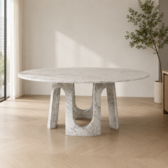 Archevella Arabescato Round Luxury Stone Dining Table