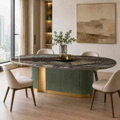 Leovaire Oval Luxury Stone Dining Table