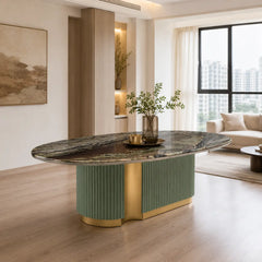 Leovaire Oval Luxury Stone Dining Table