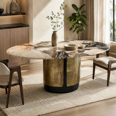 Amoretti Picasso Round Luxury Stone Dining Table