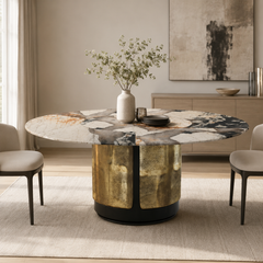 Amoretti Picasso Round Luxury Stone Dining Table