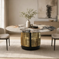 Amoretti Picasso Round Luxury Stone Dining Table