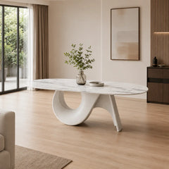 Seaselle Sculptural Oval Luxury Stone Dining Table
