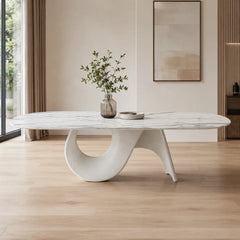 Seaselle Sculptural Oval Luxury Stone Dining Table