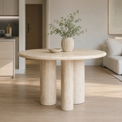 Siena Round Travertine Dining Table