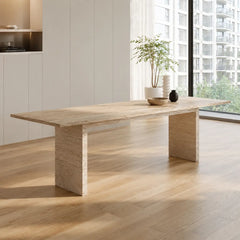 Modena Rectangular Travertine Dining Table