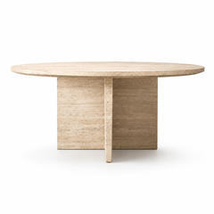 Anaro Round Travertine Dining Table