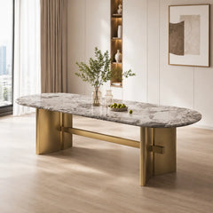 Lucca Rectangular Luxury Stone Dining Table