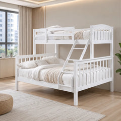 Lysaro White Wooden Double Decker Bed Frame ACE