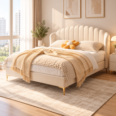 Zemaris Leather Bed Frame